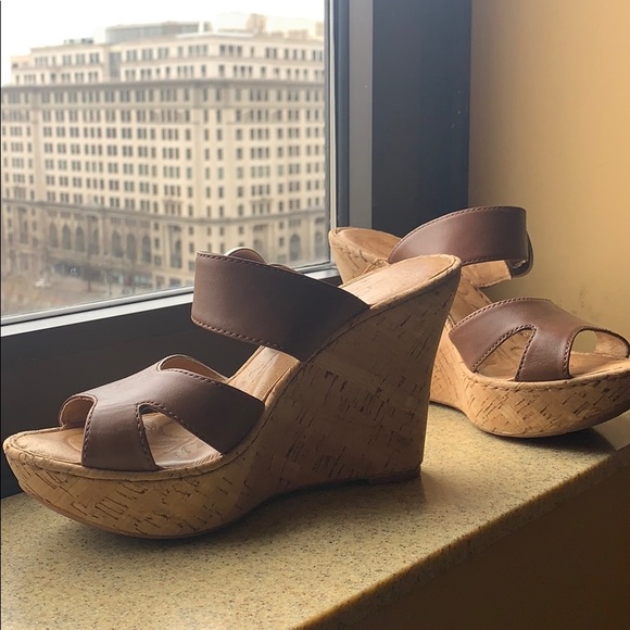 born aakash platform wedge sandal